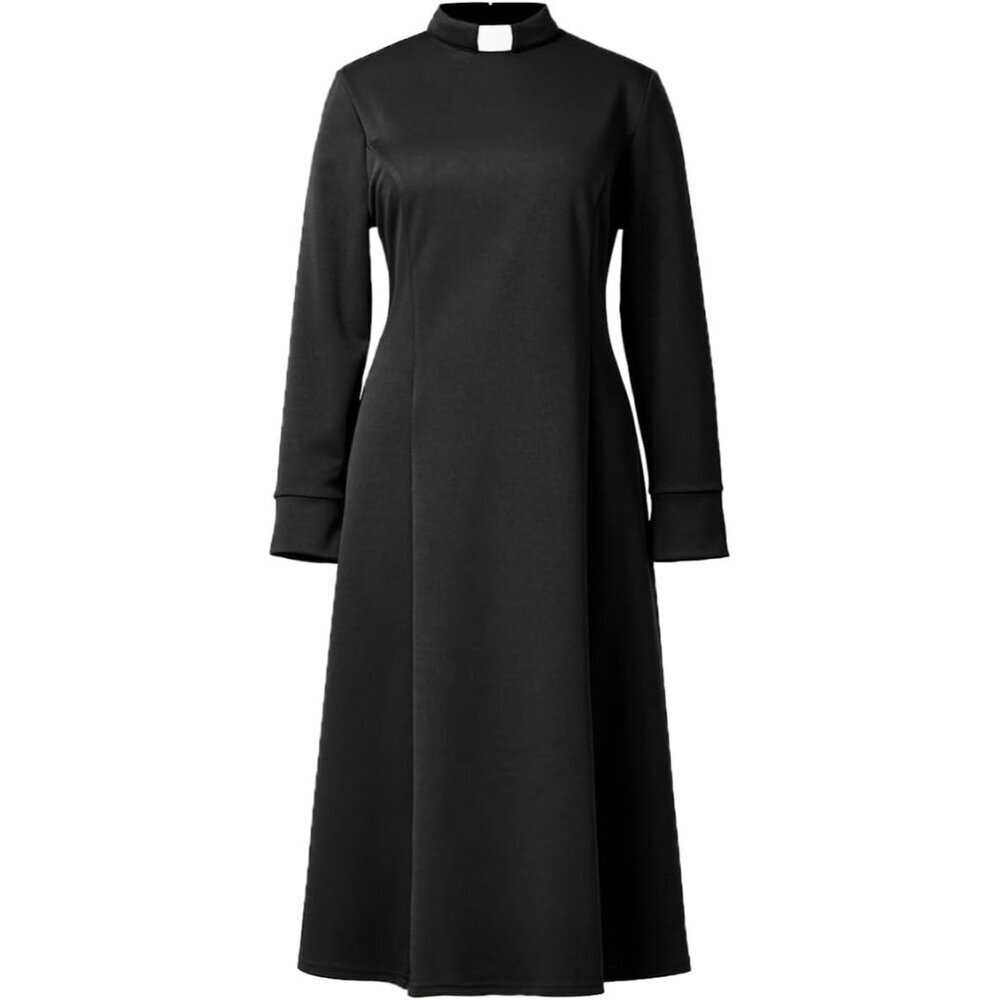 Women's Church Clergy Dress Polyester Blend Long Sleeve Elegant Occasion Wear